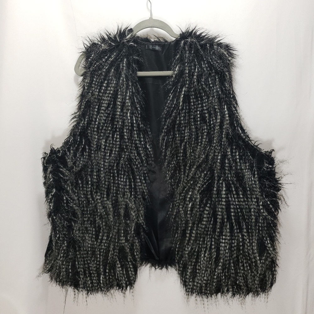 Lane Bryant Faux Fur/Feather Vest 22W/24W